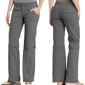 PRANA Size 6 Monarch Convertible Hiking Pants Gray Zip Off Outdoor Cargo Hiking